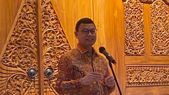 Kepala BPOM RI, Prof. dr. Taruna Ikrar, M.Biomed.,Ph.D, dalam acara peresmian Kafe Acaraki di PIK 2, Rabu (4/2/2026). (Suara.com/Fajar Ramadhan)