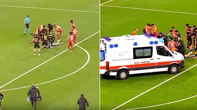 Insiden Horor di Piala Turki, Adu Kepala Bikin Striker Galatasaray Tak Sadarkan Diri