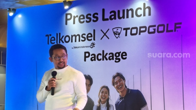 Peluncuran Paket Telkomsel x Topgolf di Jakarta, Jumat (6/2/2026). [Suara.com/Dythia]