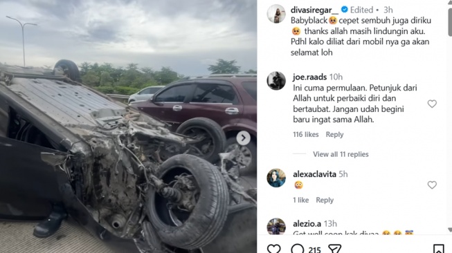 Diva Siregar kecelakaan [Instagram]