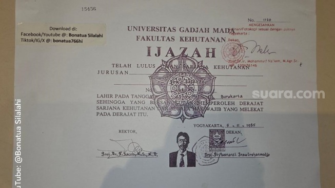 Lagi Viral! Ini Penampakan Ijazah Jokowi Tanpa Sensor