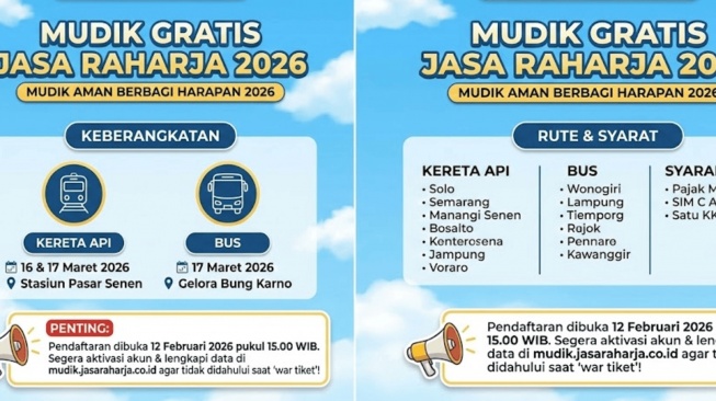 Mudik Gratis Jasa Raharja 2026: Pendaftaran Dibuka Hari Ini 12 Februari, Bersiap War Tiket