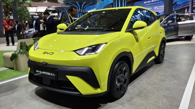 Mobil Listrik BYD Atto 1 di IIMS 2026. (Foto: SUARA.COM/Michele Alessandra)