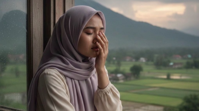 Ilustrasi menangis. (Gemini)