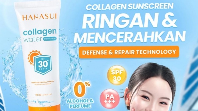 Sunscreen budget Rp30 ribuan. (Shopee/Hanasui Official Shop)