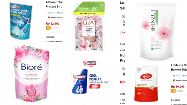 Rekomendasi sabun mandi di Alfamart
