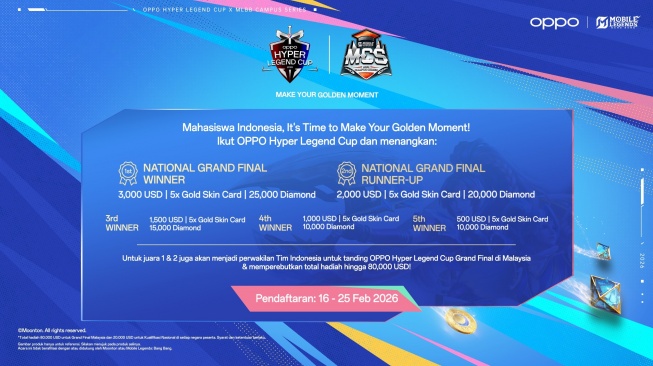 OPPO Hyper Legend Cup x MLBB Campus Series 2026. [Oppo Indonesia]