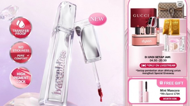 Lipstik glossy untuk bukber. (Shopee)