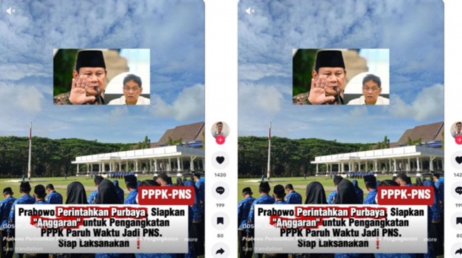 Hoaks pemerintah siapkan anggaran untuk pengangkatan PPPK paruh waktu menjadi PNS. [Ist]