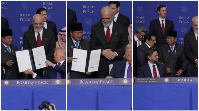 Viral Donald Trump Minta Prabowo Pegangi Dokumen BoP dan Pulpen, Ekspresinya Jadi Sorotan