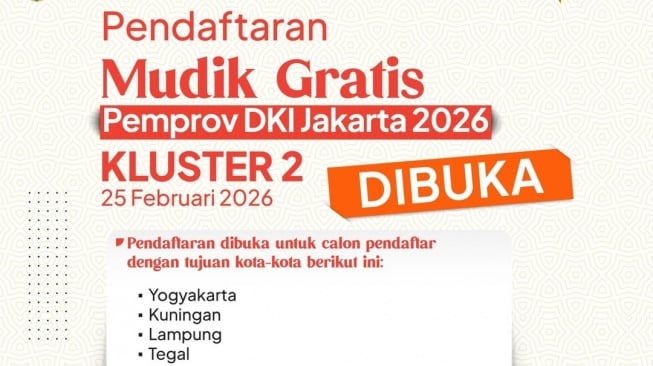 Update Kuota Mudik Gratis Pemprov DKI Jakarta 2026, Ini Link Daftarnya
