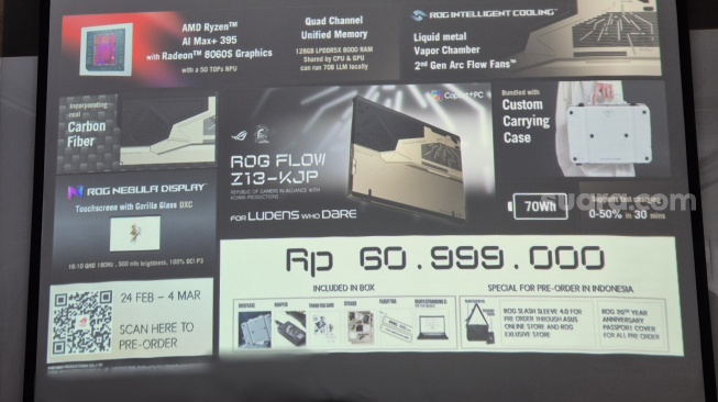 ROG Flow Z13-KJP. [Suara.com/Dythia] 