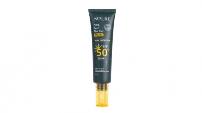 NPURE Sunscreen Cica Beat The Sun Matte SPF 50+ PA++++ (Shopee)