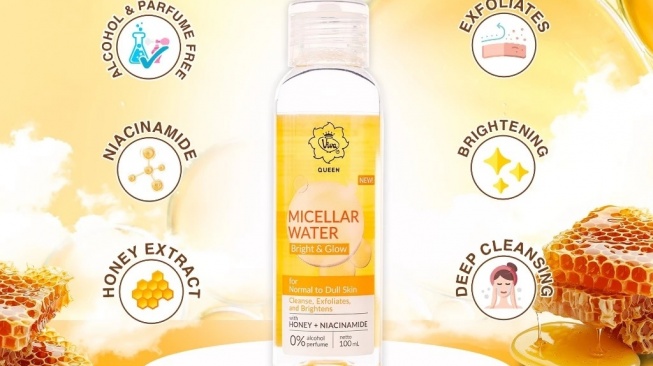 Viva Queen Micellar Water Bright & Glow (Shopee/Viva Cosmetics Authorized Store Surabaya)