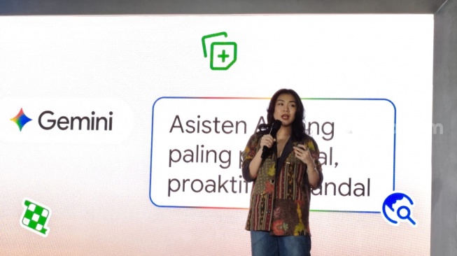 Communication Manager Google Indonesia, Feliciana Wienathan dalam acara Google Gebrakan Ramadan 2026 di Jakarta, Jumat (27/2/2026). [Suara.com/Dythia]