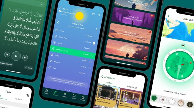 Aplikasi jadwal salat. (Muslim Pro)