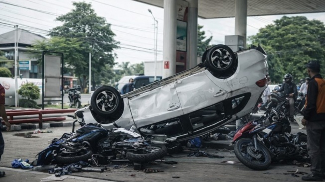 5 Fakta Mobil Honda Mobilio Nyelonong dan Terbalik di SPBU Bener Sragen