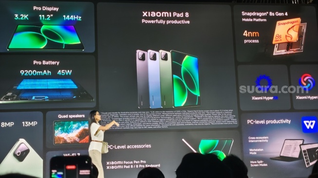 Peluncuran Xiaomi Pad 8 Series di Jakarta, Selasa (3/3/2026). [Suara.com/Dythia]
