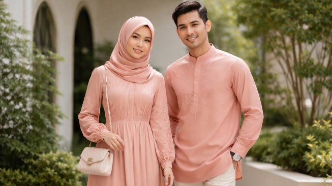 Ilustrasi baju Lebaran warna salem. [chatGPT]