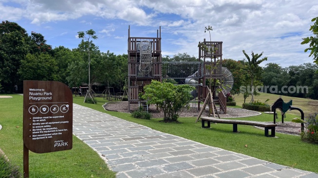 Kawasan Hijau Nuanu Park di Nuanu Creative City, Bali [Suara.com/Rena Pangesti] 