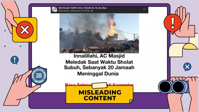 cek fakta viral AC masjid terbakar saat sholat subuh