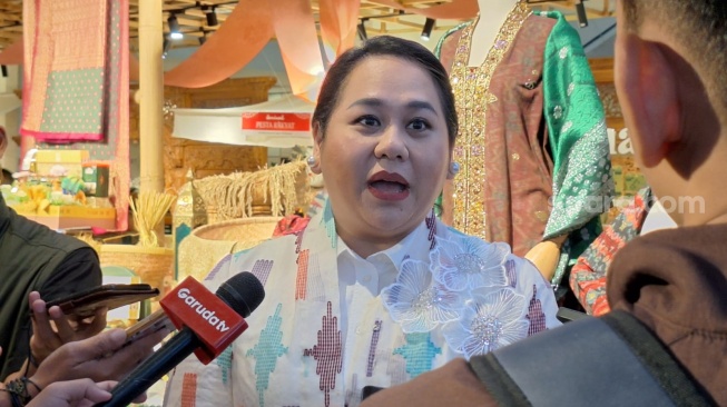 Direktur Utama PT Sarinah, Raisha Syarfuan. [Suara.com/Achmad Fauzi].