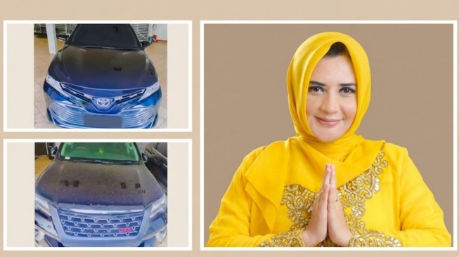 Bupati Pekalongan Fadia Arafiq dan unit mobil sitaannya (Youtube)