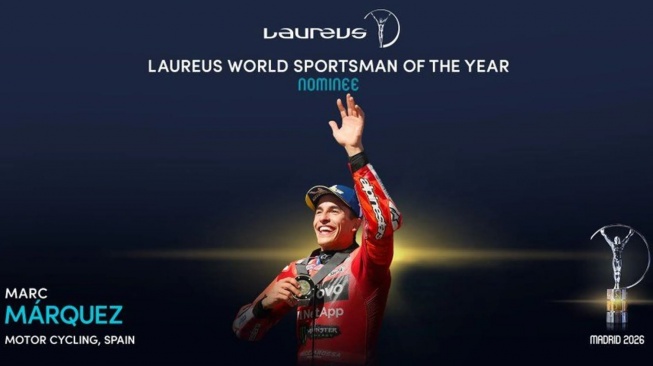 Marc Marquez Masuk Nominasi Laureus World Sportsman of the Year 2026, Bersaing dengan Alcaraz
