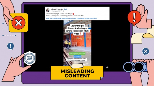 cek fakta MBG mengakibatkan 2 SD tewas