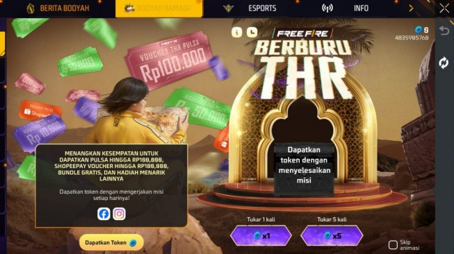 Event THR Free Fire atau THR FF. (Suara.com/ Rezza Rachmanta)