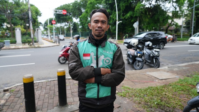 Para pengemudi ojek online mengaku bahagia menerima Bonus Hari Raya atau BHR jelang Idul Fitri 2026. [Dok Bakom]