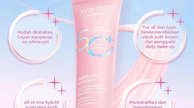 Wardah UV Shield Tone Up Sunscreen SPF 50+ PA+++ (Shopee)