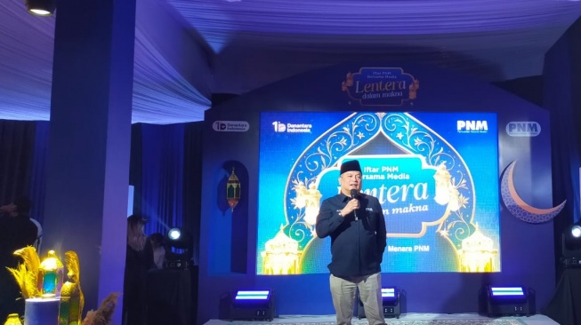 Direktur Utama PNM, Arief Mulyadi, dalam sambutannya menegaskan bahwa pemberdayaan ekonomi rakyat merupakan bentuk nyata kehadiran negara (Suara.com/CNR ukirsari)