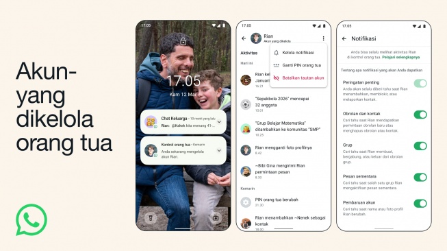 Fitur baru WhatsApp, Kontrol Orang Tua. [WhatsApp Indonesia]