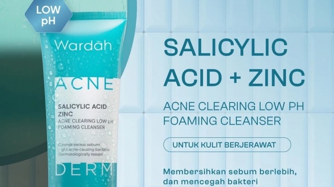 Wardah Acnederm Salicylic Acid + Zinc Foaming Cleanser (Shopee)