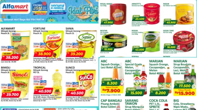Promo Alfamart hingga 18 Maret 2026: Minyak Goreng, Kue Kaleng hingga Sirup Diskon Besar-besaran