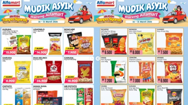 Terbaru! Promo Alfamart 16-31 Maret 2026: Aneka Camilan Dijual Murah, Cocok Buat Mudik