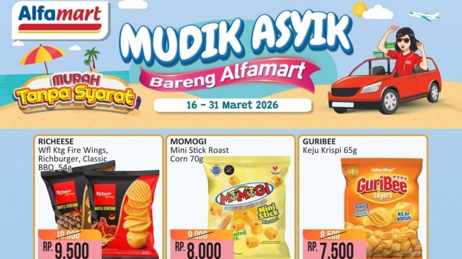 Promo Alfamart 18-31 Maret 2026 Tanpa Syarat, Camilan untuk Mudik Lebaran Diskon Besar