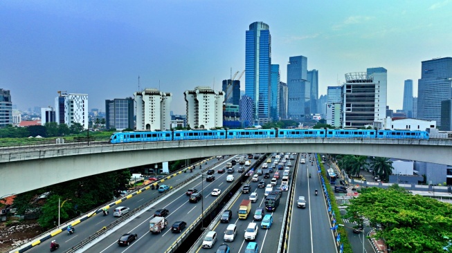 Ilustrasi kereta LRT Jakarta