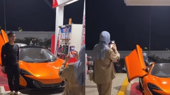 Dikira Bikin Haru, Video Ibu Foto Anak Bareng Mobil McLaren di SPBU Berujung Plot Twist Tak Terduga