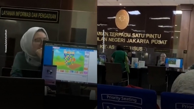 Viral Pegawai Loket PN Jakpus Sibuk Main Game Saat Tugas Pelayanan