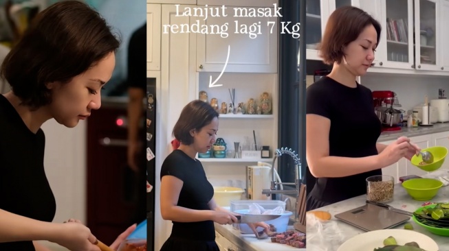Momen BCL Masak Rendang 7Kg Selama 2 Hari, Demi Tradisi Keluarga Berlanjut!