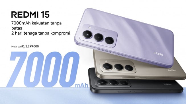 REDMI 15 Resmi Dijual di Indonesia, Baterai 7.000 mAh dan Fitur Cerdas untuk Gen Z