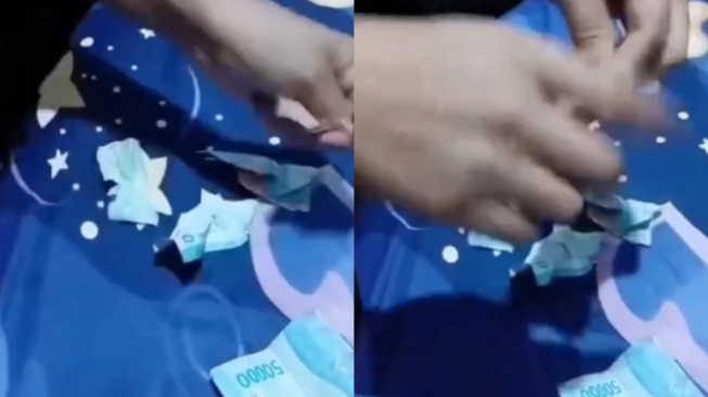 Kecewa Nafkah Anak Sedikit, Wanita Ini Nekat Sobek Uang Rupiah hingga Viral