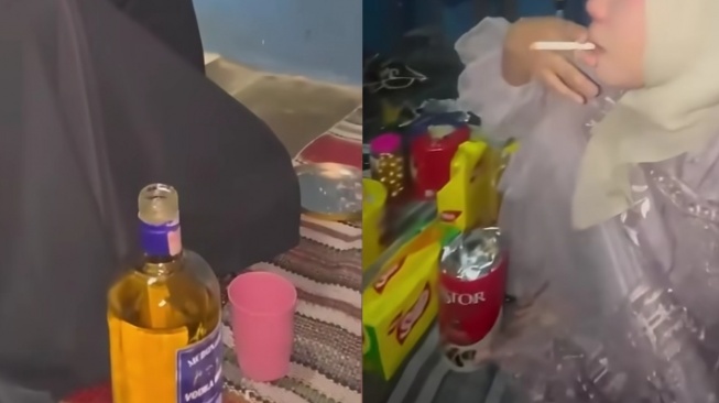 Viral! Sekelompok Wanita Diduga Rayakan Lebaran Sambil Merokok dan Diduga Konsumsi Miras