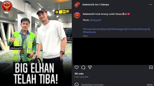 Elkan Baggott dilaporkan sudah tiba di Jakarta. (Instagram/@bolavers)
