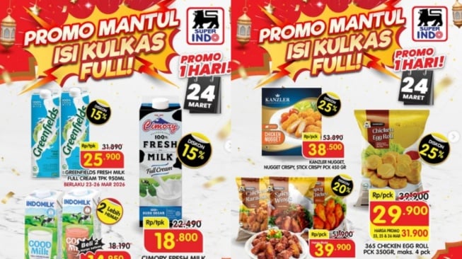 Promo Superindo Terbaru 24 Maret: Susu, Frozen Food, dan Aneka Isi Kulkas Diskon hingga 35 Persen