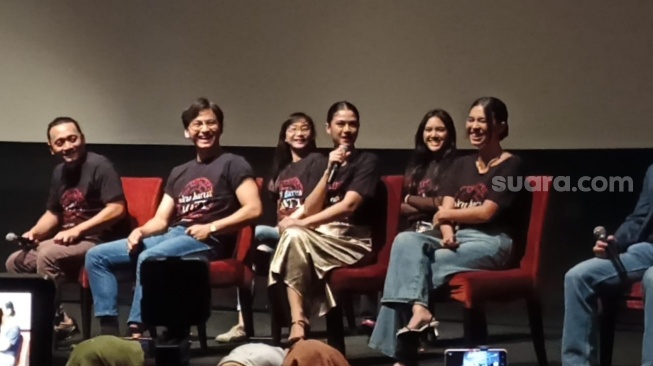 Jumpa pers film Aku Harus Mati di kawasan Kuningan, Jakarta Selatan, Kamis (26/3/2026). [Rena Pangesti/Suara.com]