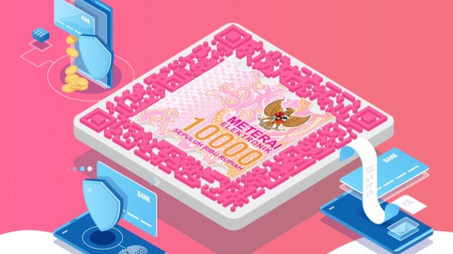 Ilustrasi e-meterai atau meterai elektronik. [Dok. Peruri]