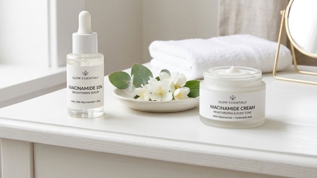Ilustrasi Serum Niacinamide dan Krim Niacinamide. (Gemini)